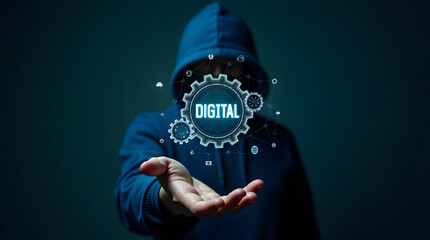 Futuristic digital technology interface concept