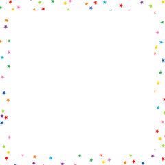 Colorful pastel stars square border frame, Colorful star pattern frame
