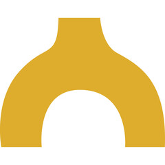 Yellow Arch Shape Graphic Element With Transparent Background And White Negative Space Inside The Arch