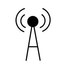 signal tower icon isolated on white background