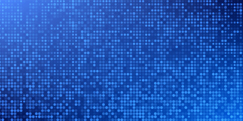 Blue glowing pixel dot pattern. Navy color mosaic pattern backdrop. Abstract neon grid wallpaper. Vector modern technology, business, science, healthcare, medicine, presentation design background