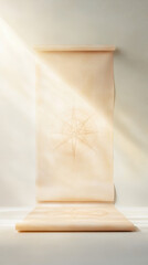 Golden sunlight shines on an old book