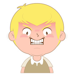 boy angry face cartoon cute