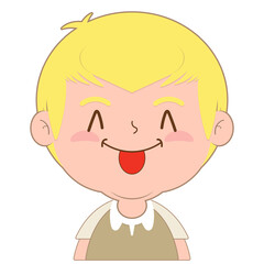 boy playful face cartoon cute