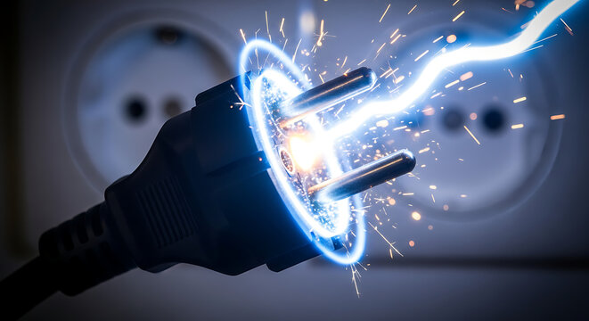 Electric Plug Sparks A Visual Representation of Electrical Safety and Hazards