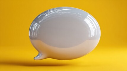 Engaging dialogue concept using speech bubble design graphic environment bright yellow background creative viewpoint