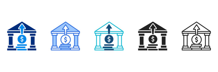 Capital Icon Set Multiple Style Vector Illustration 