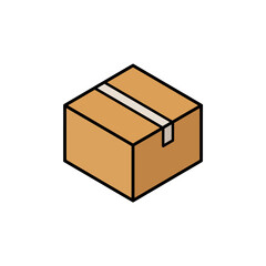 Cardboard shipping box illustration for delivery and packaging services