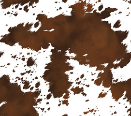 pattern cow, buffalo or wild cowboy horse leather natural print animal skin. Realistic cow fur seamless skin pattern	
