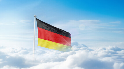 Germany national flag waving in the sky. Germany national flag for independence day.