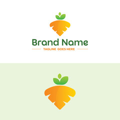 Healthy Food Logo &ndash; Fresh Organic Carrot Symbol for Farm, Nutrition, and Eco-Friendly Brands