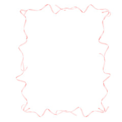 Frame made of ribbons and bows. Watercolor illustration. Rectangular border for cards and invitations, isolated on a white background. For children's parties, birthdays, weddings, gender parties