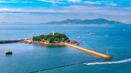 Aerial view of Xiaoqingdao Park in Qingdao, China