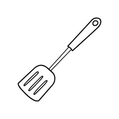spatula outline coloring book page vector and illustration line art