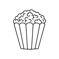Popcorn Bucket outline coloring book page vector and illustration line art
