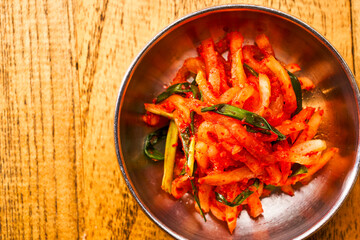 Korean-style chili radish strips