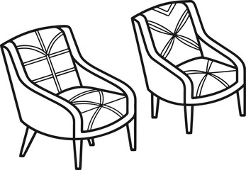 Chair Design Collection Set. Modern Chair Illustration Bundle. Furniture Chair Icon Collection. Minimal Chair Outline Design. Office and Home Chair Set. Contemporary Seating Design Set. Elegant Chair