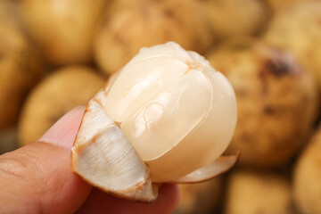 Fresh Peeled Longan Tropical Fruit from Thailand Malaysia Asian Exotic Sweet White Flesh