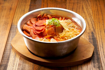Korean sausage instant noodles