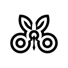 Stylized Geometric Butterfly Insect Motif