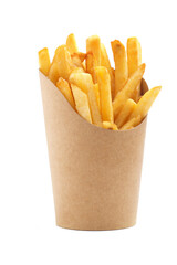 potato fries on brown paper illustration