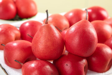 Fresh Red Pears from New Zealand - Premium Imported Fruit Display