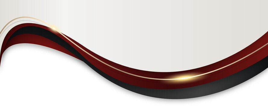 Christmas white gold dark red line curve border corner header footer vector design element