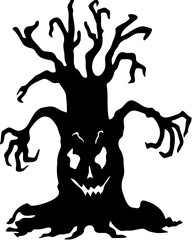 silhouette of a tree on white background