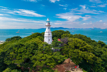 Aerial view of Xiaoqingdao Park in Qingdao, China
