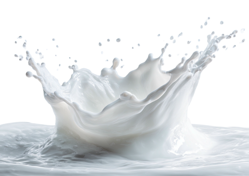 Crown-shaped splash of white liquid against dark backdrop