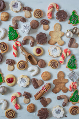 Fototapeta premium Christmas cookies baking on wooden background