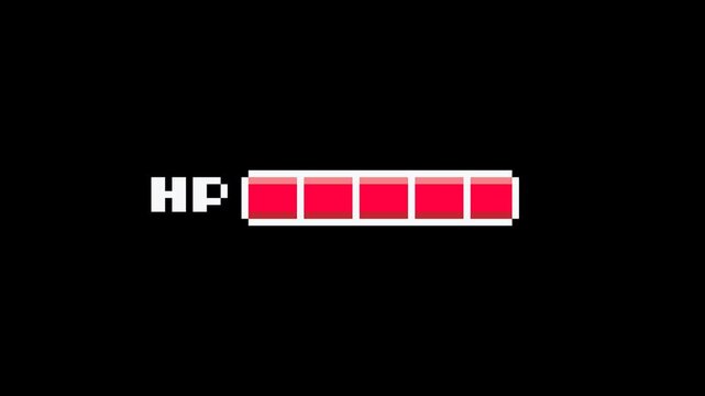 ドット絵の増えるHPバー,体力,透過背景