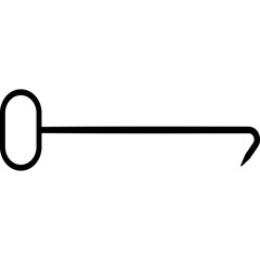 Simple Line Drawing of a Fish Hook with a Transparent Background