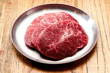 Top-grade raw beef