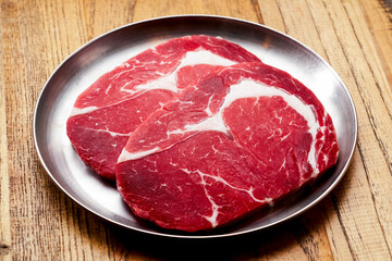 Top-grade raw beef