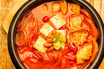 Korean tofu soybean paste soup