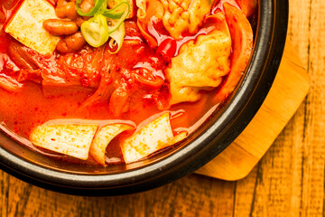 Korean tofu soybean paste soup