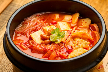 Korean tofu soybean paste soup
