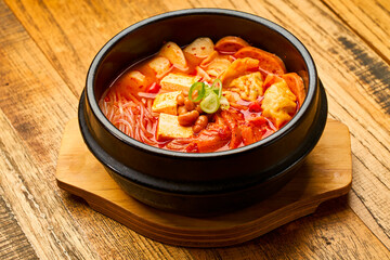 Korean tofu soybean paste soup