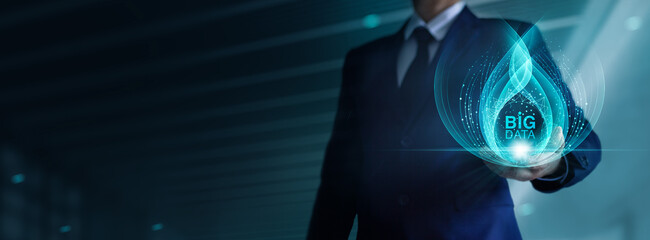 Business with intelligence analysis on Big data, Abstract, Data technology on digital network, Artificial data virtualization of Global Database. IoT, innovative of futuristic.