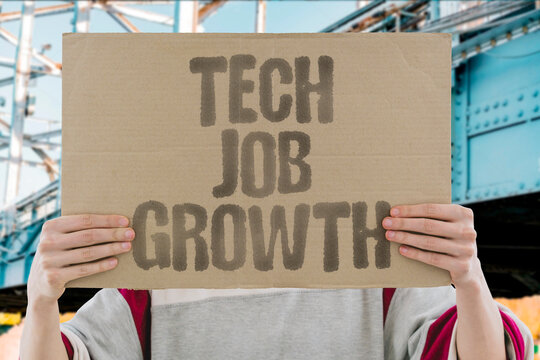 "Tech Job Growth" Demand surges for AI specialists and tech engineers amid rapid digital transformation. TECH. JOBS. AI. ENGINEERING.