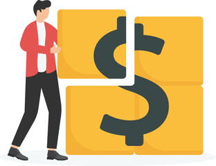 businessmen  money puzzle
