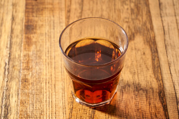 Tea poured into the cup