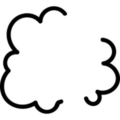Simple Outline Doodle Cloud Shape With Thick Black Lines On A Transparent Background Perfect For Graphic Design Elements