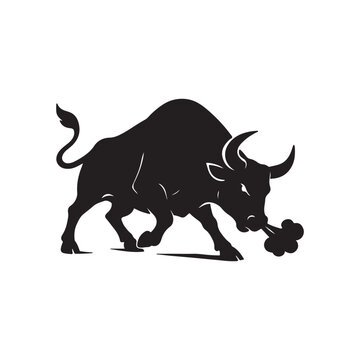 a bull snorting silhouette
