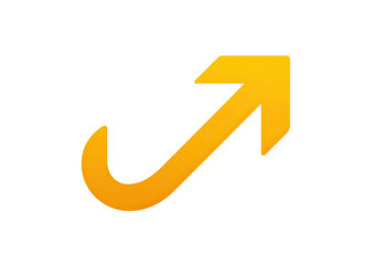Angled golden arrow points upward on stark black background