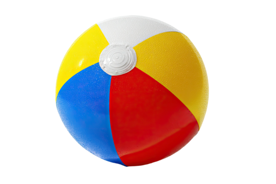 Colorful beach ball, isolated on a black background