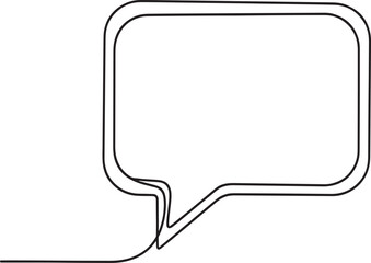 Naklejka premium Simple hand drawn outline of a rectangular speech bubble with a tail on a white background