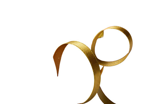 Extreme close-up of luxurious Christmas gift, red wrapping dramatically torn, shimmering golden box & unraveling gold ribbon, subtle glitter on transparent, concept of luxurious gift reveal.