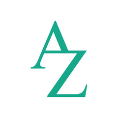 letter az logo design vector with serif font